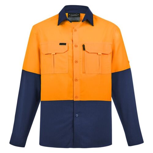 Mens Hi Vis Outdoor Long Sleeve Shirt Thumbnail