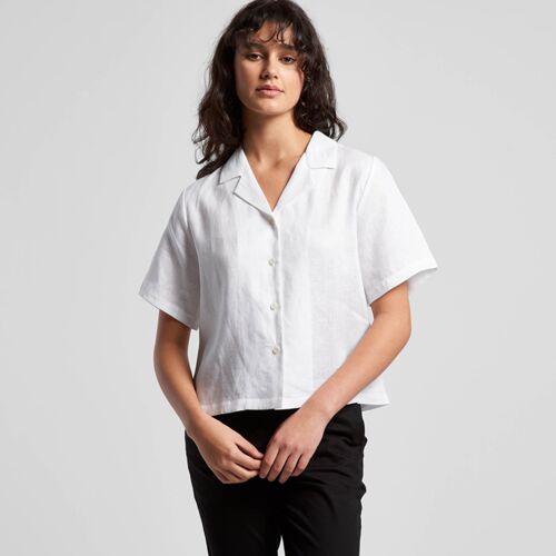 Womens Linen Short Sleeve Shirt Thumbnail