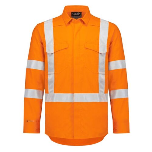 Mens Orange Flame Lightweight Ripstop X Back Taped Shirt Thumbnail