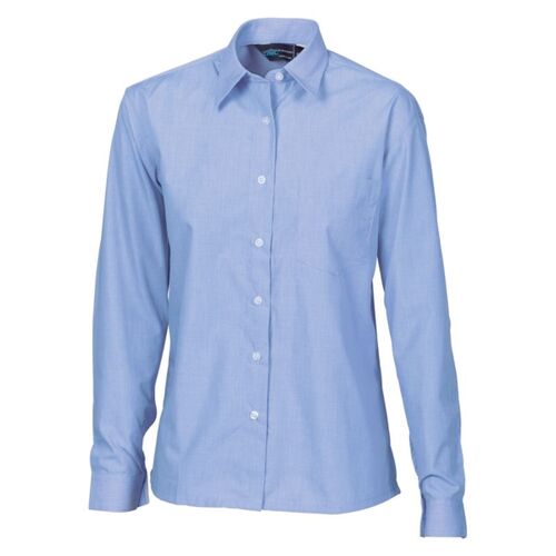 Womens Regular Collar, Side Splits, Single Pocket Long Sleeve Shirt Thumbnail