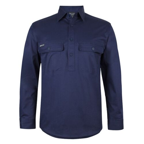Mens Long Sleeve Stretch Close Front Work Shirt Thumbnail