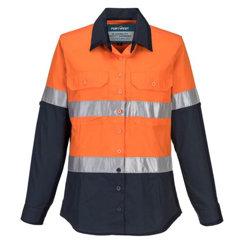 Womens Hi Vis Lightweight Contrast Shirt Long Sleeves Thumbnail