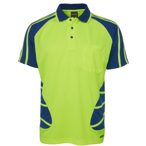 Mens Hi Vis Short Sleeve Spider Polo Thumbnail