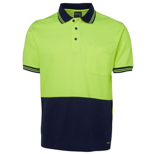 Mens Hi Vis Short Sleeve Cotton Back Polo Thumbnail