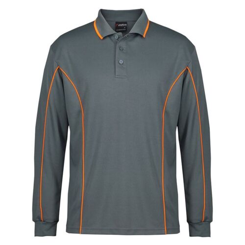 Mens Podium Long Sleeve Piping Polo Thumbnail
