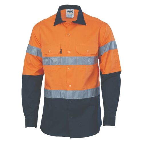 Mens HiVis D/N 2 Tone Drill Shirt with Generic R/Tape Thumbnail