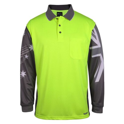 Mens Hi Vis Long Sleeve Southern Cross Polo Thumbnail