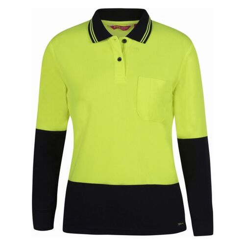Womens Hi Vis Long Sleeve Comfort Polo Thumbnail